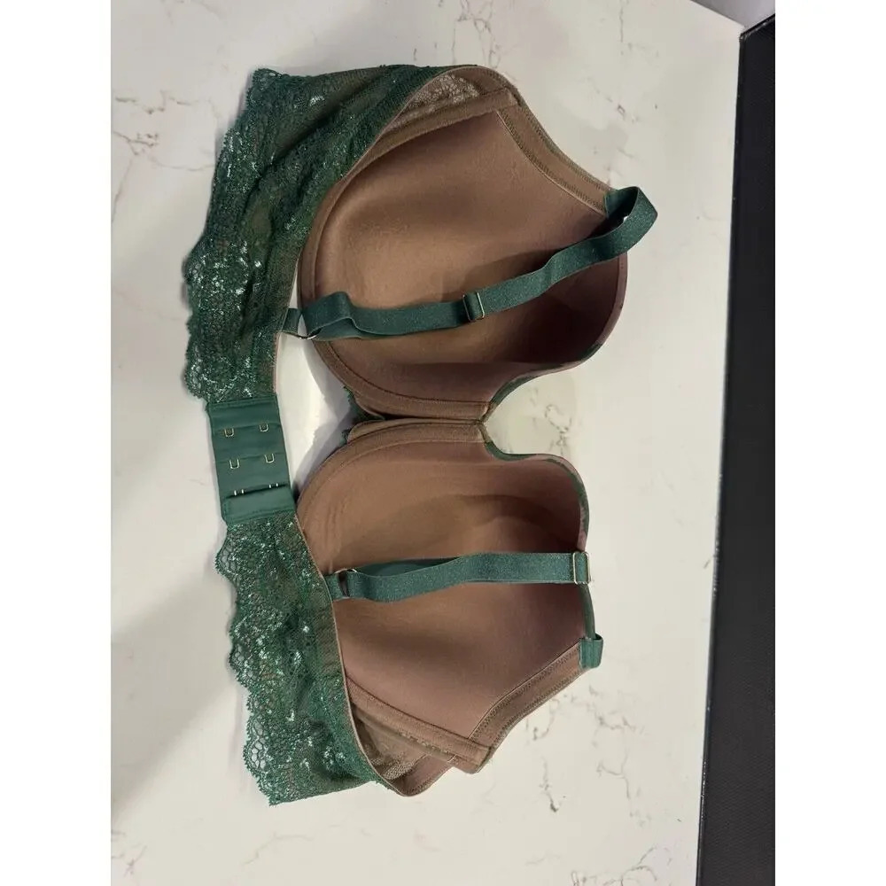 THRIDLOVE zebra print lace Demi green tan bra 42C Glitter - Picture 4 of 6